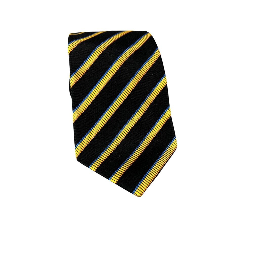 J Platinum XIII Mens Tie Silk Embroidered Repp Hand Made Striped Classic USA